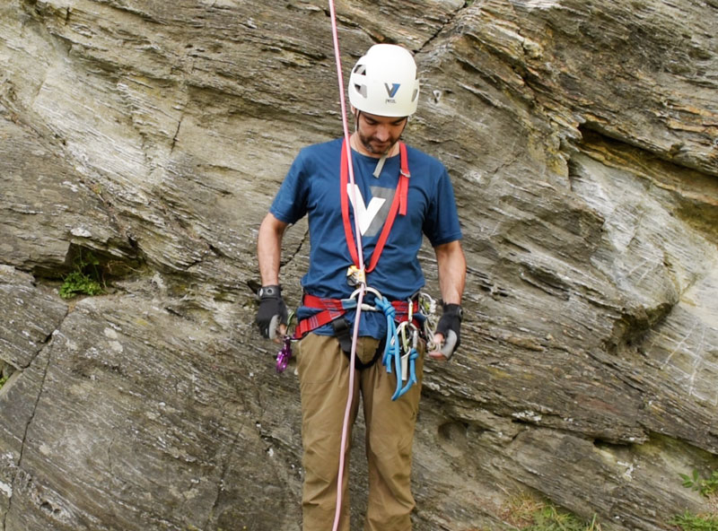 canyoning ascending on ropes